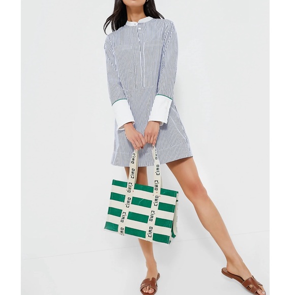 POMANDER PLACE Blue Stripe Rohan Shirt Dress - Picture 9 of 10